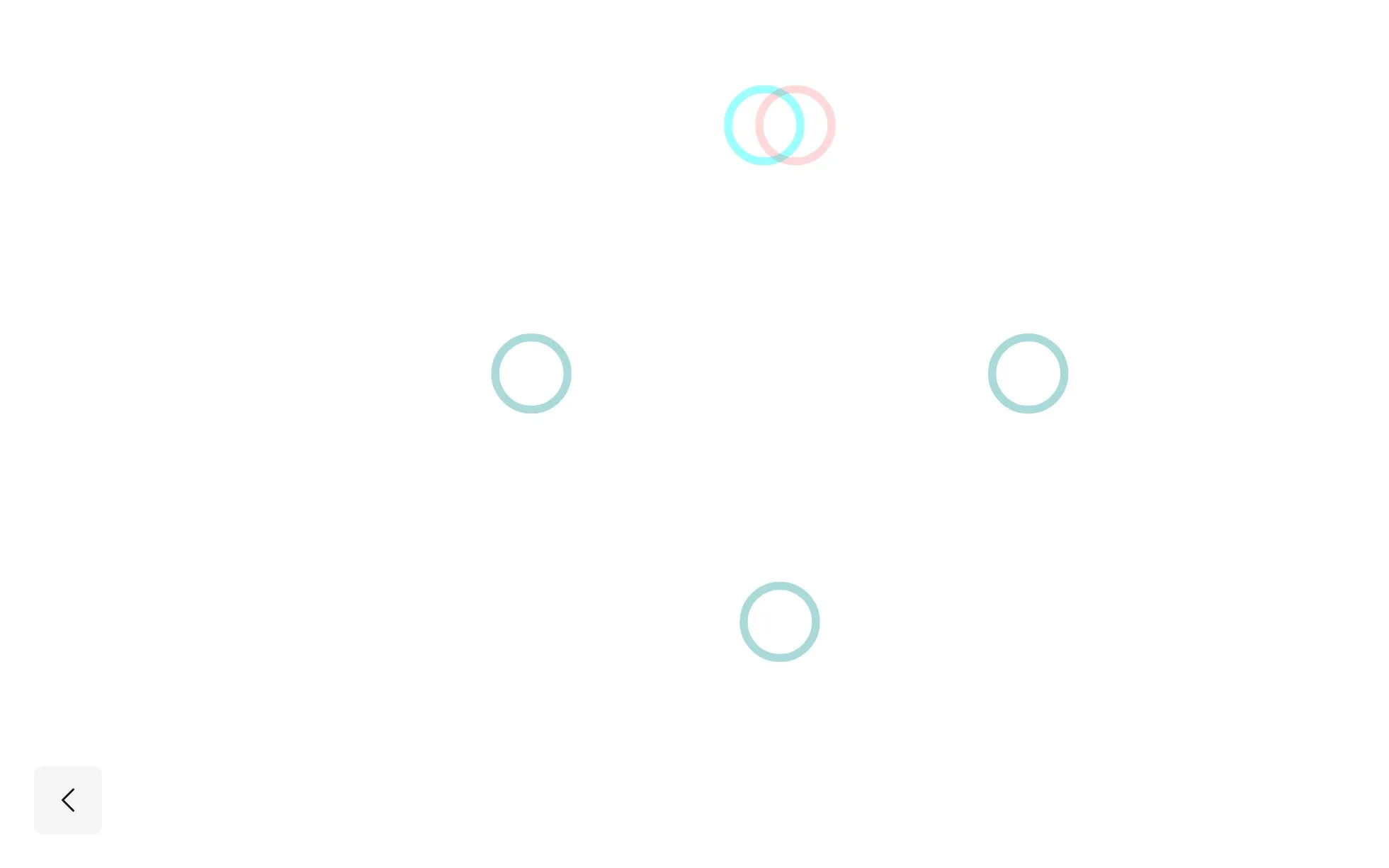 The stereo acuity test: four rings, one drawn in offset red and cyan